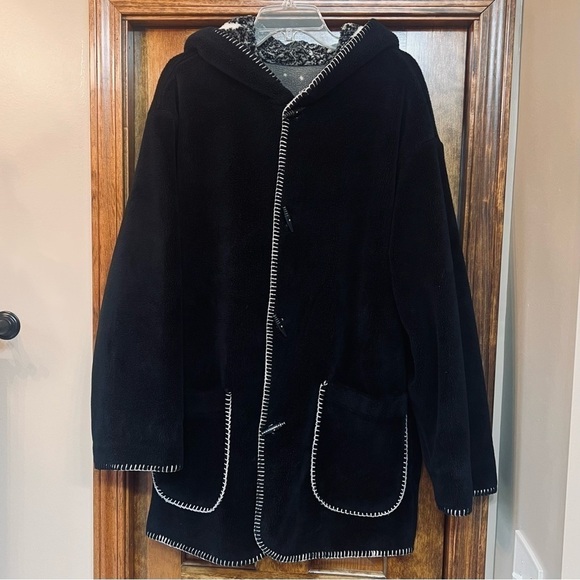 Denali Fleece Hooded Coat Reversible VTG Sz M EUC Made in USA - Picture 1 of 16